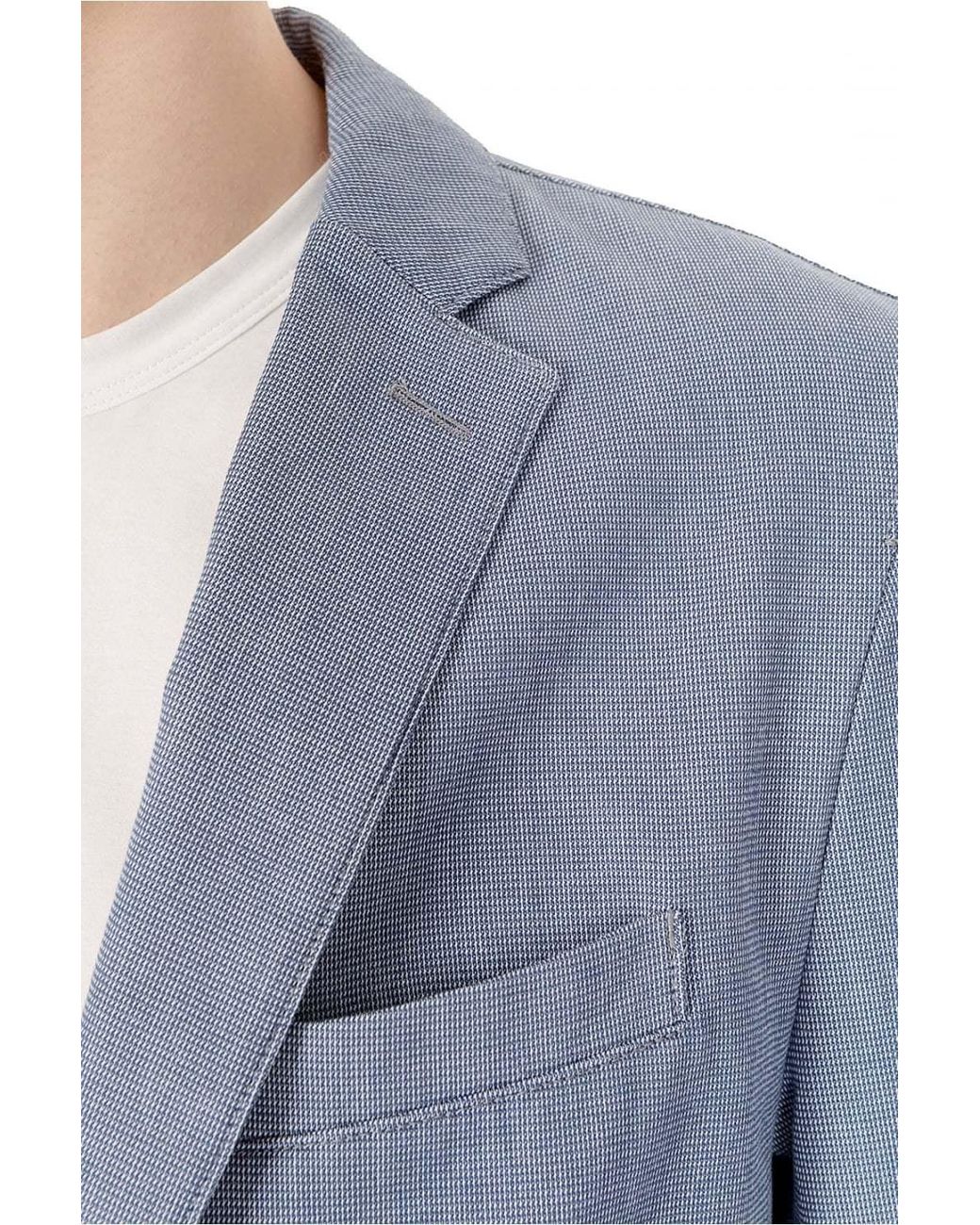 Boss Blue Single-Breasted Suit Jacket for men