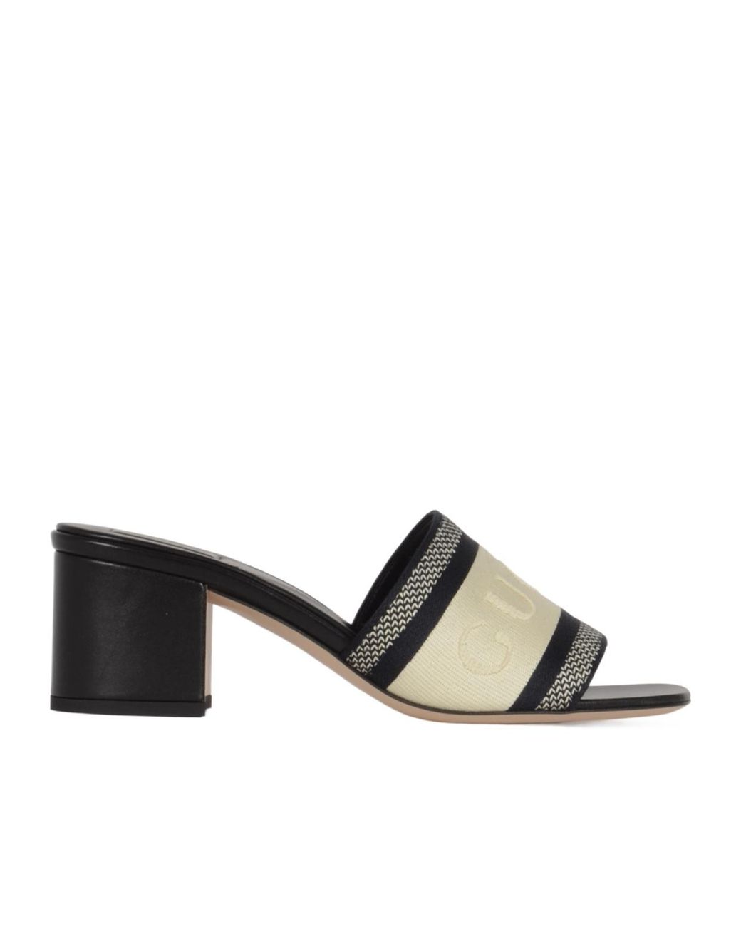 Gucci Black Logo Strap Heeled Sandals