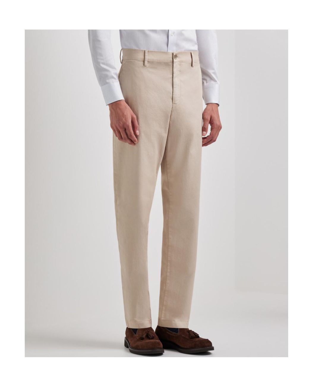 Canali Natural Comfortable Cotton Twill Chino Pants for men