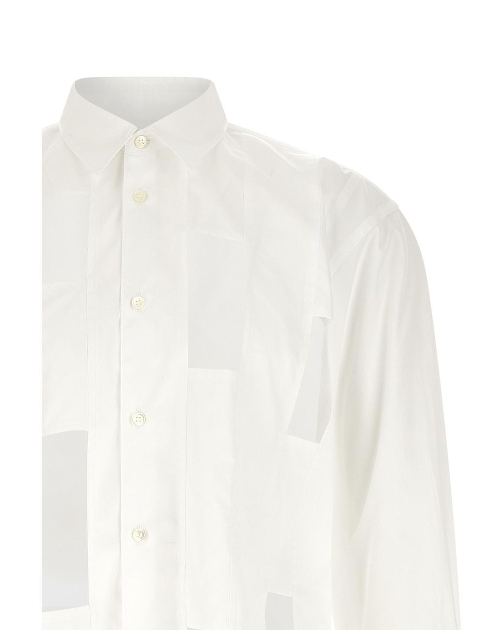 Comme des Garçons White Comme Des Garçons Homme Plus Geometric Cut-Out Oversized Shirt for men
