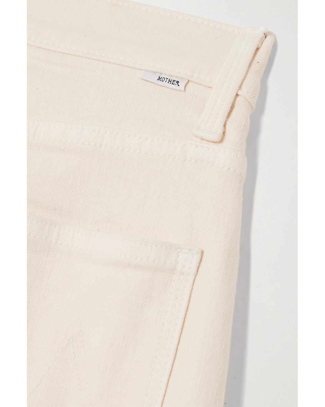 Mother White The Curbside Cargo Flood High-Rise Tapered Jeans