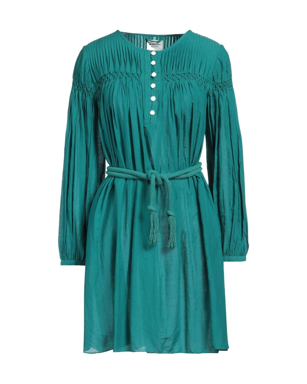 Isabel Marant Blue Solid Color Long Sleeve Dress