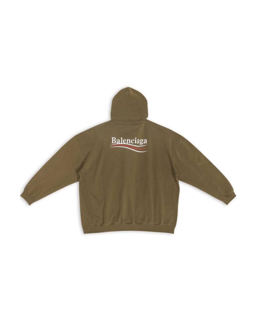 Balenciaga Green Logo Embroidered Oversized Hoodie for men