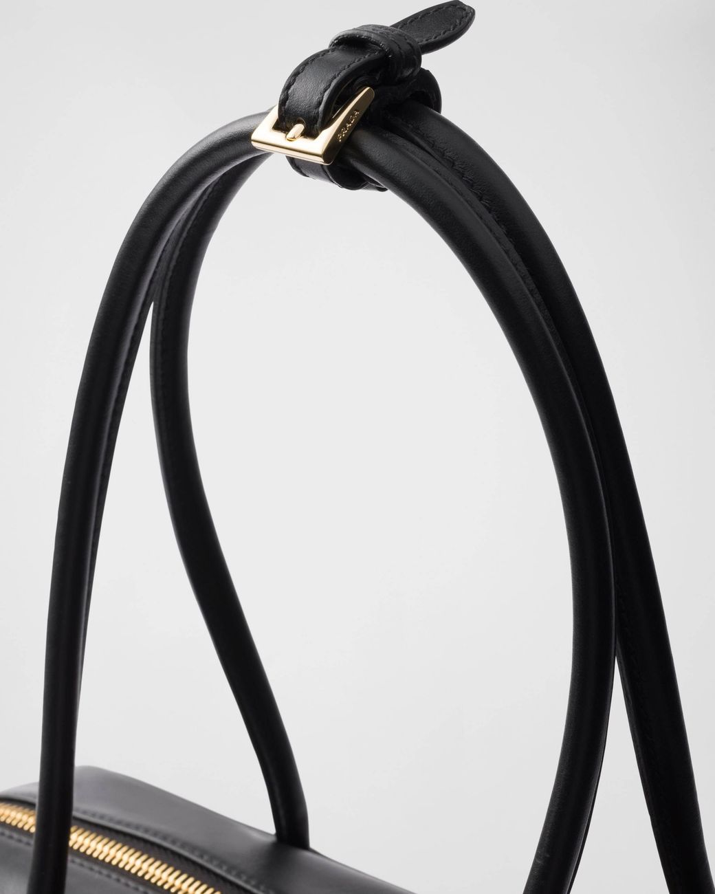 Prada Black Triangle-Logo Zipped Shoulder Bag