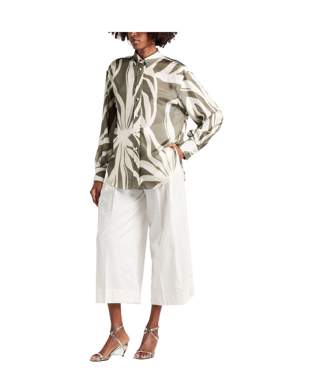 Brunello Cucinelli White Silk Shirts Blouses
