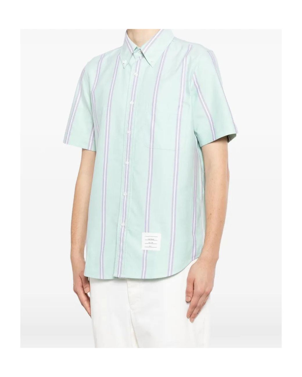 Thom Browne Blue Striped Shirt for men