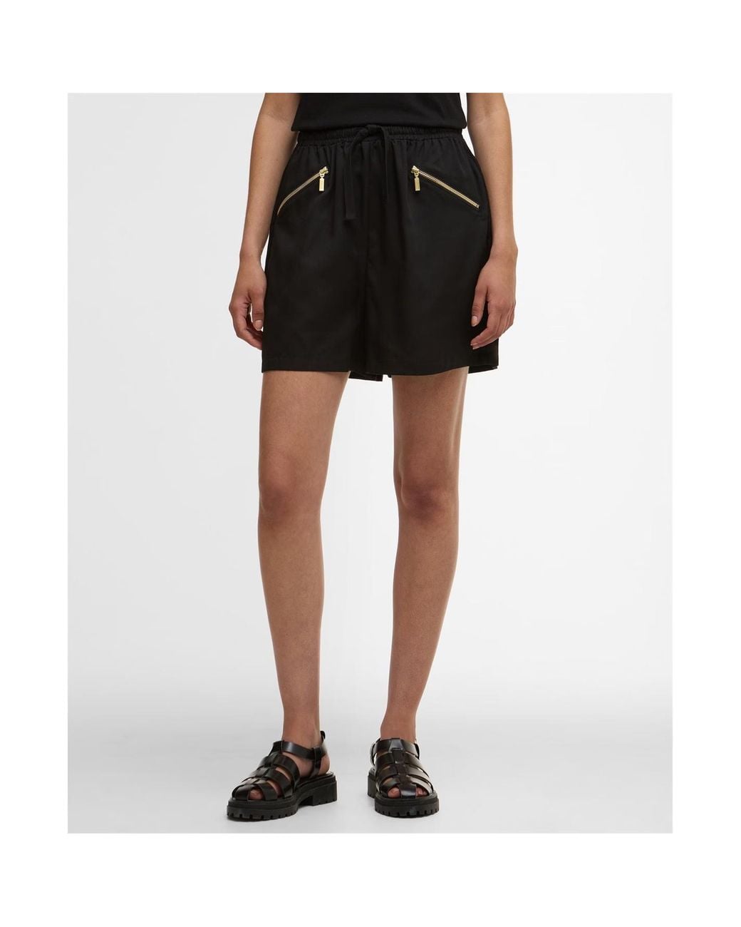 Barbour Black Elastic Waistband Shorts