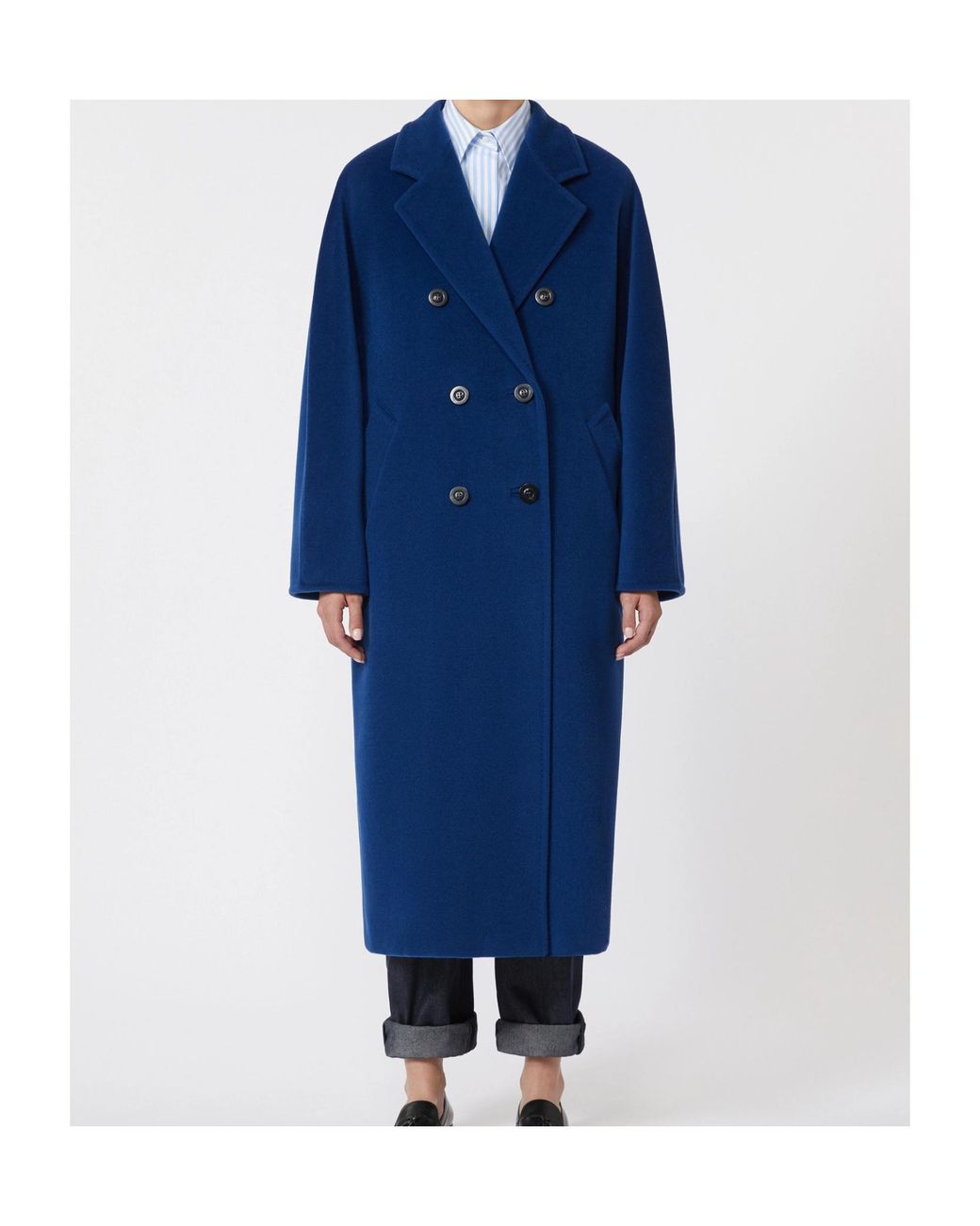 Max Mara Blue Icon Belted Double-Breasted Coat
