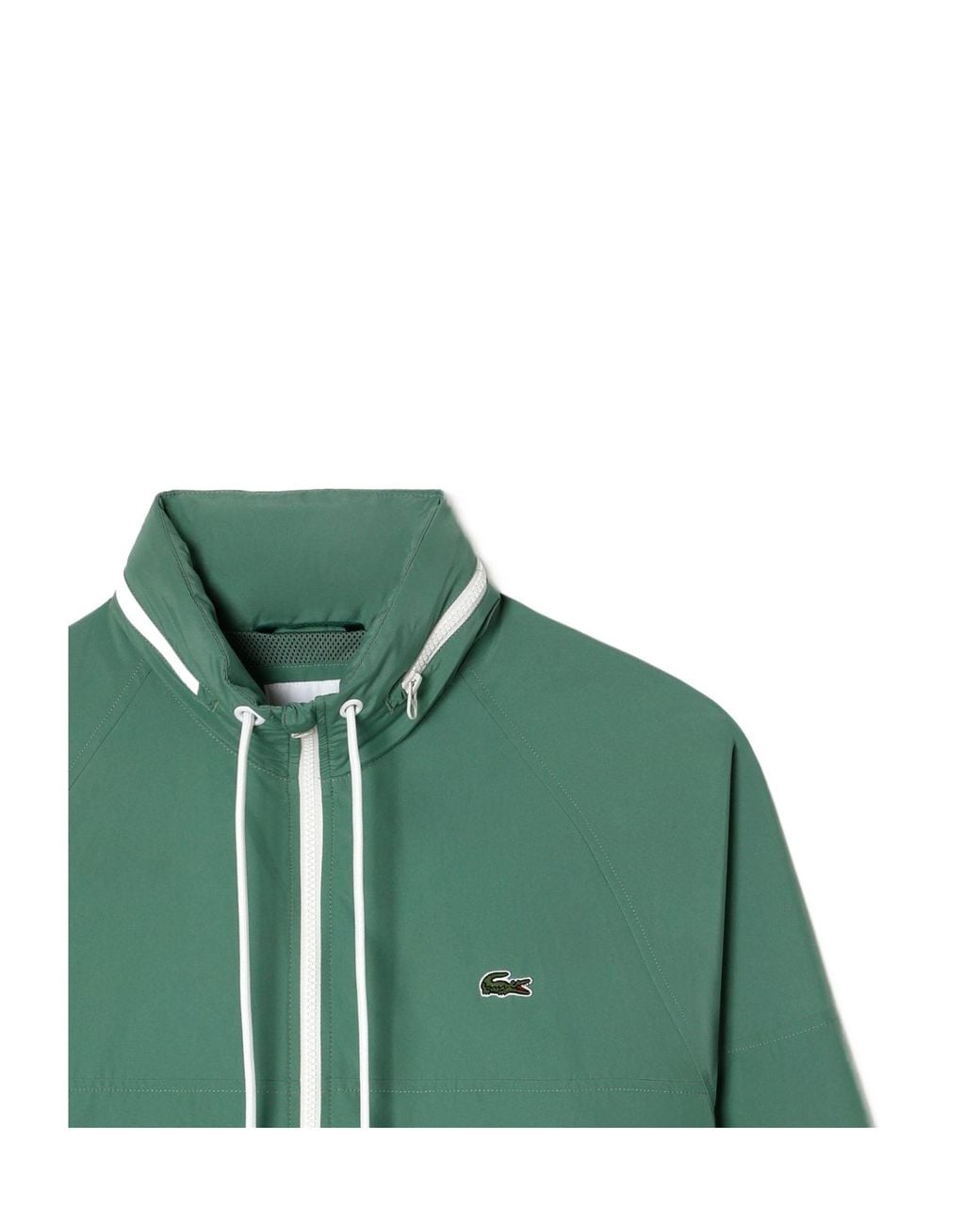 Lacoste Green Detachable Hood Water-Repellent Jacket for men