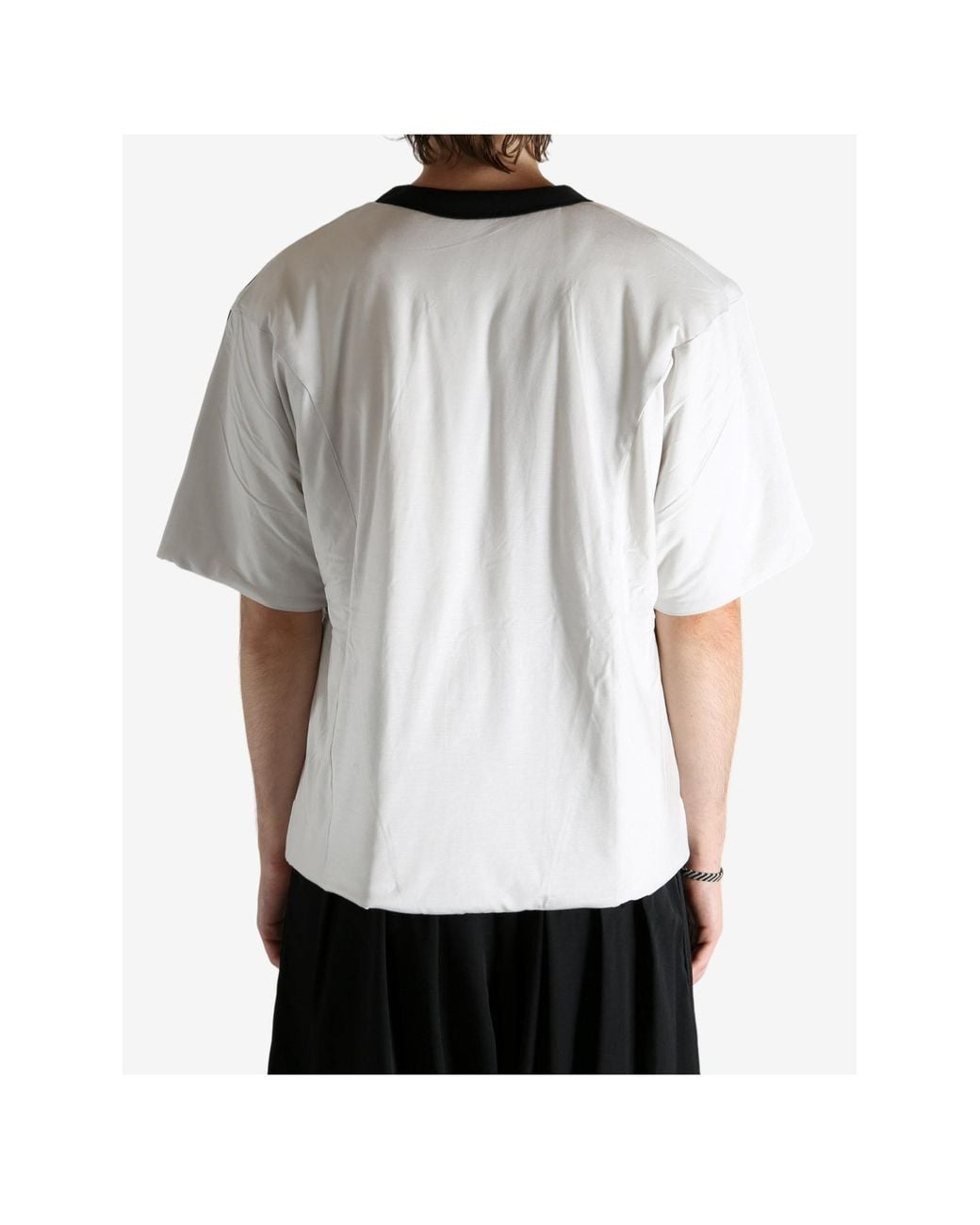 Y-3 Gray 3-Stripes Padded Short Sleeve T-Shirt for men