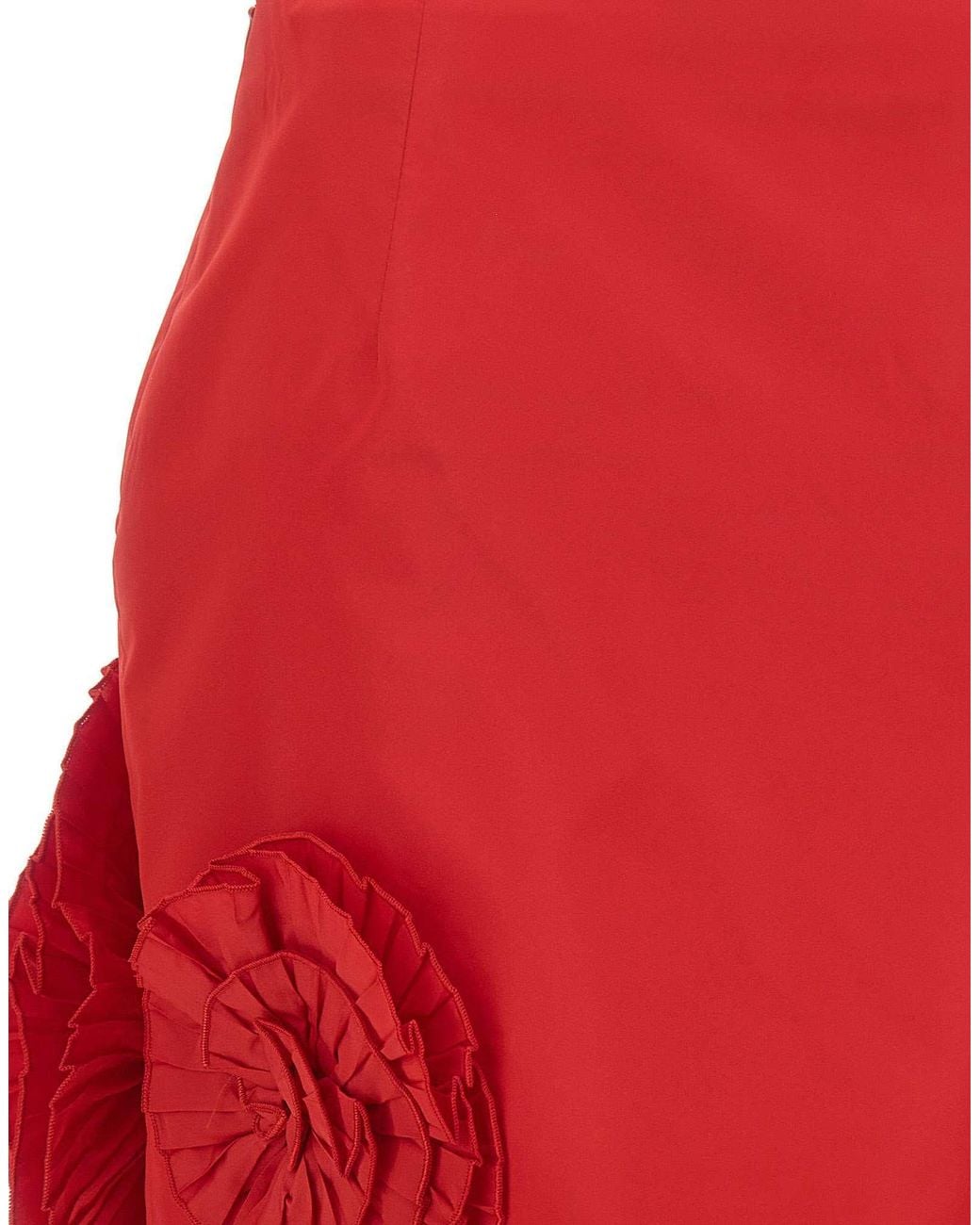 Blumarine Red Ruffled Rosette Mini Skirt