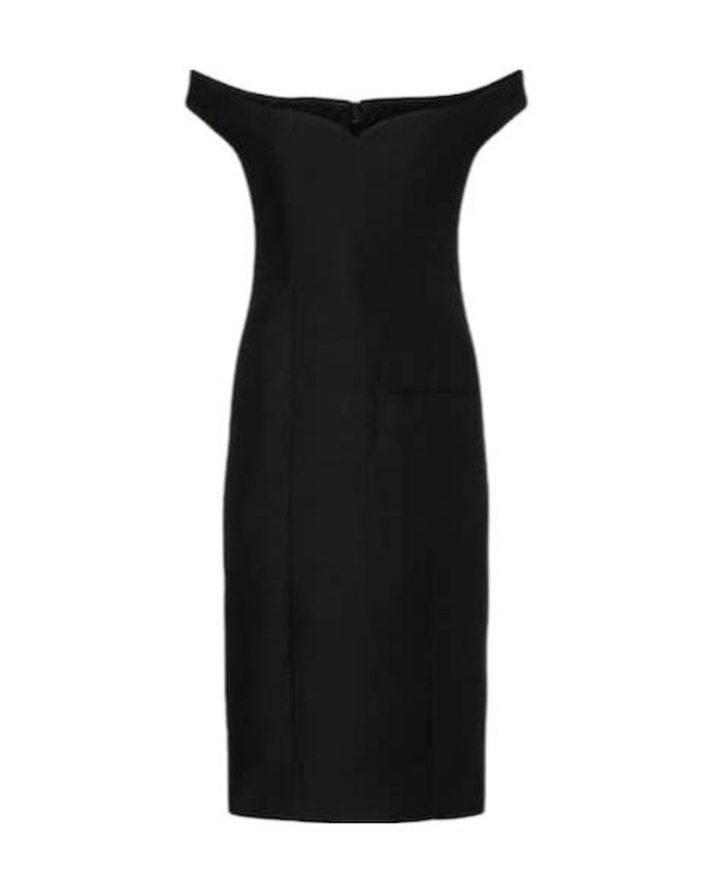 Calvin Klein Black Bonny Wool And Linen-Blend Midi Dress