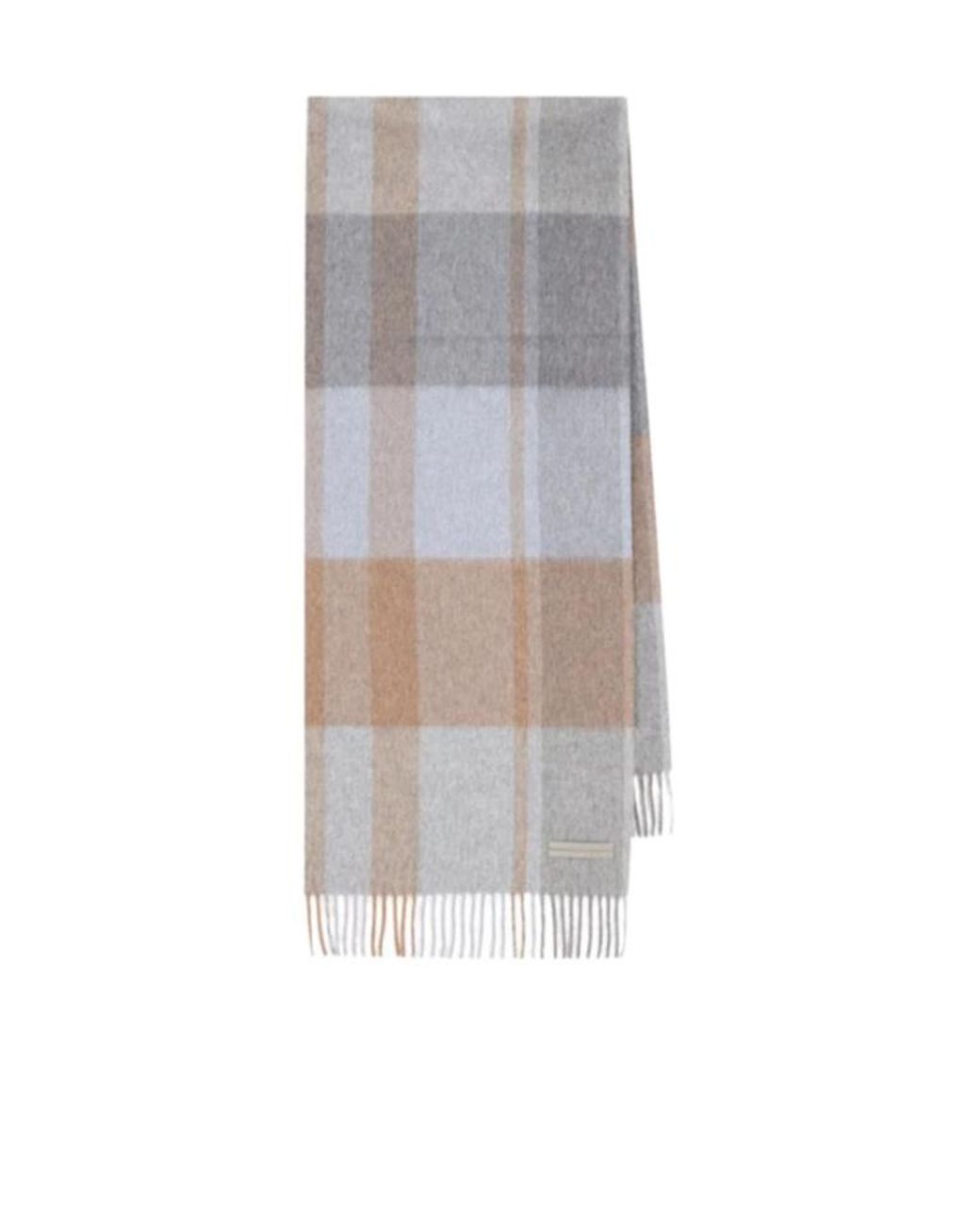 Zegna White Checked Fringed Scarf for men