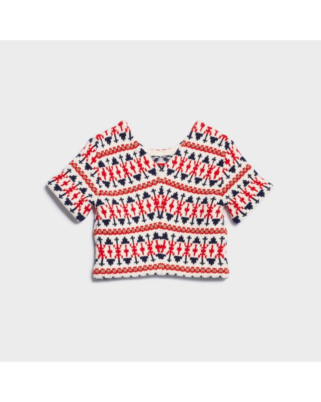 Céline Red Cropped Sweater