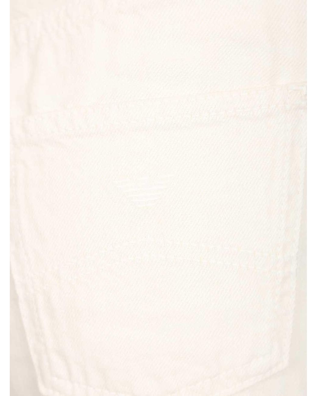 Emporio Armani White エンポリオ アルマーニ ハイライズ ワイドレッグ ジーンズ