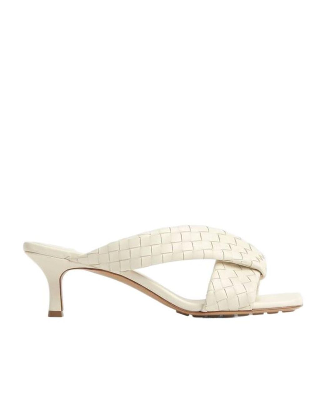 Bottega Veneta Natural Riva Intrecciato Leather Mules