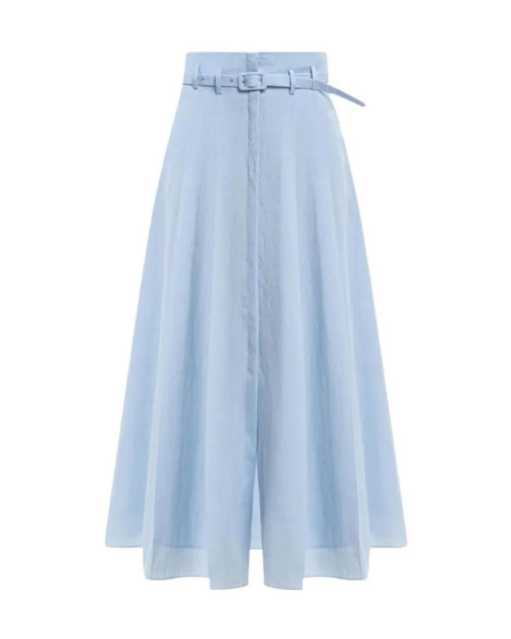 Gabriela Hearst Blue Belted Midi Skirt