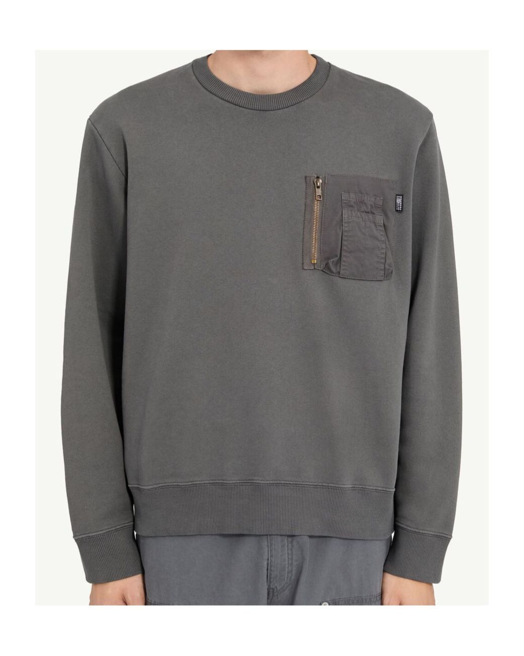 MM6 by Maison Margiela Gray Gabardine Pocket Sweatshirt for men