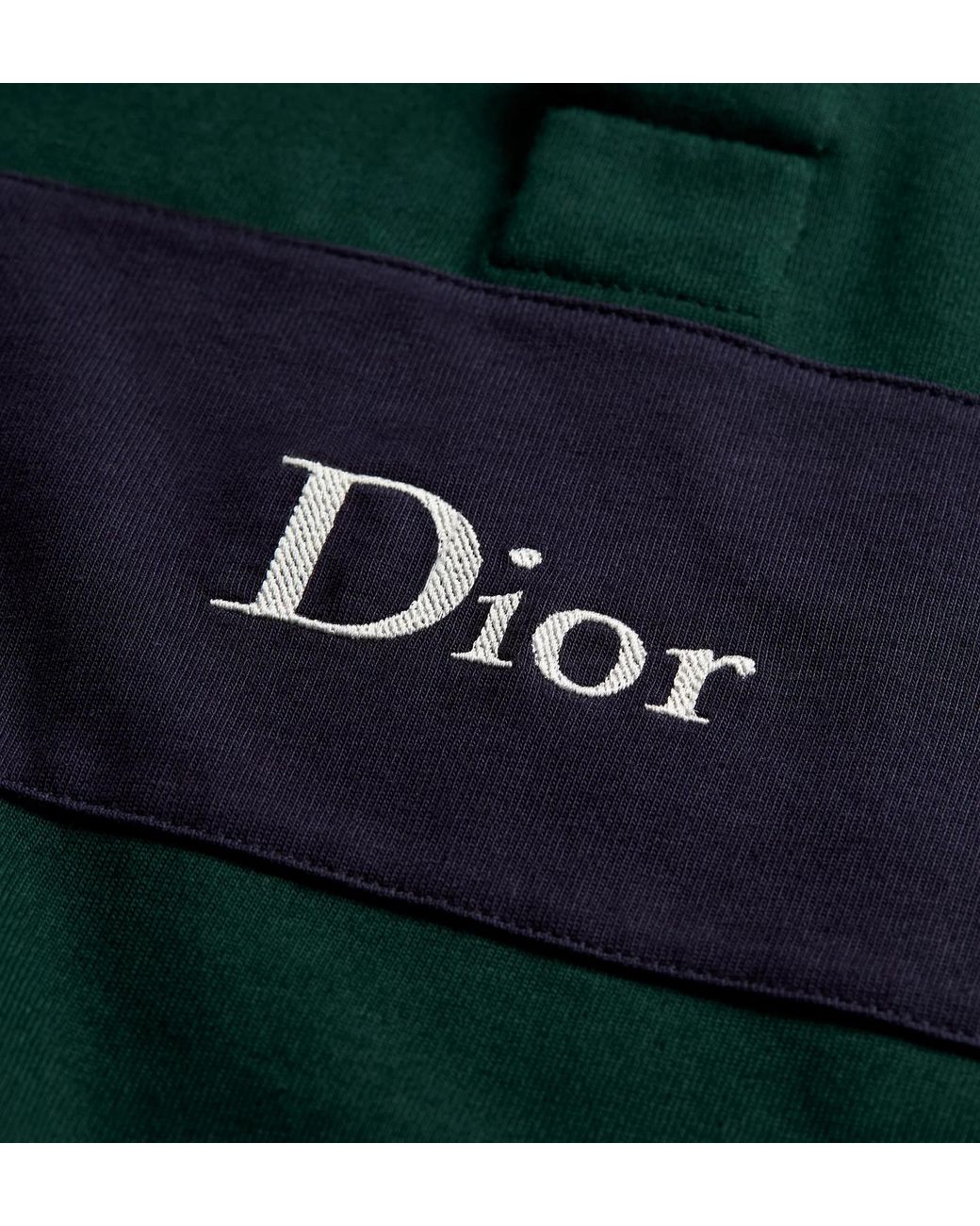 Dior Green Logo Long-Sleeve Polo Shirt for men