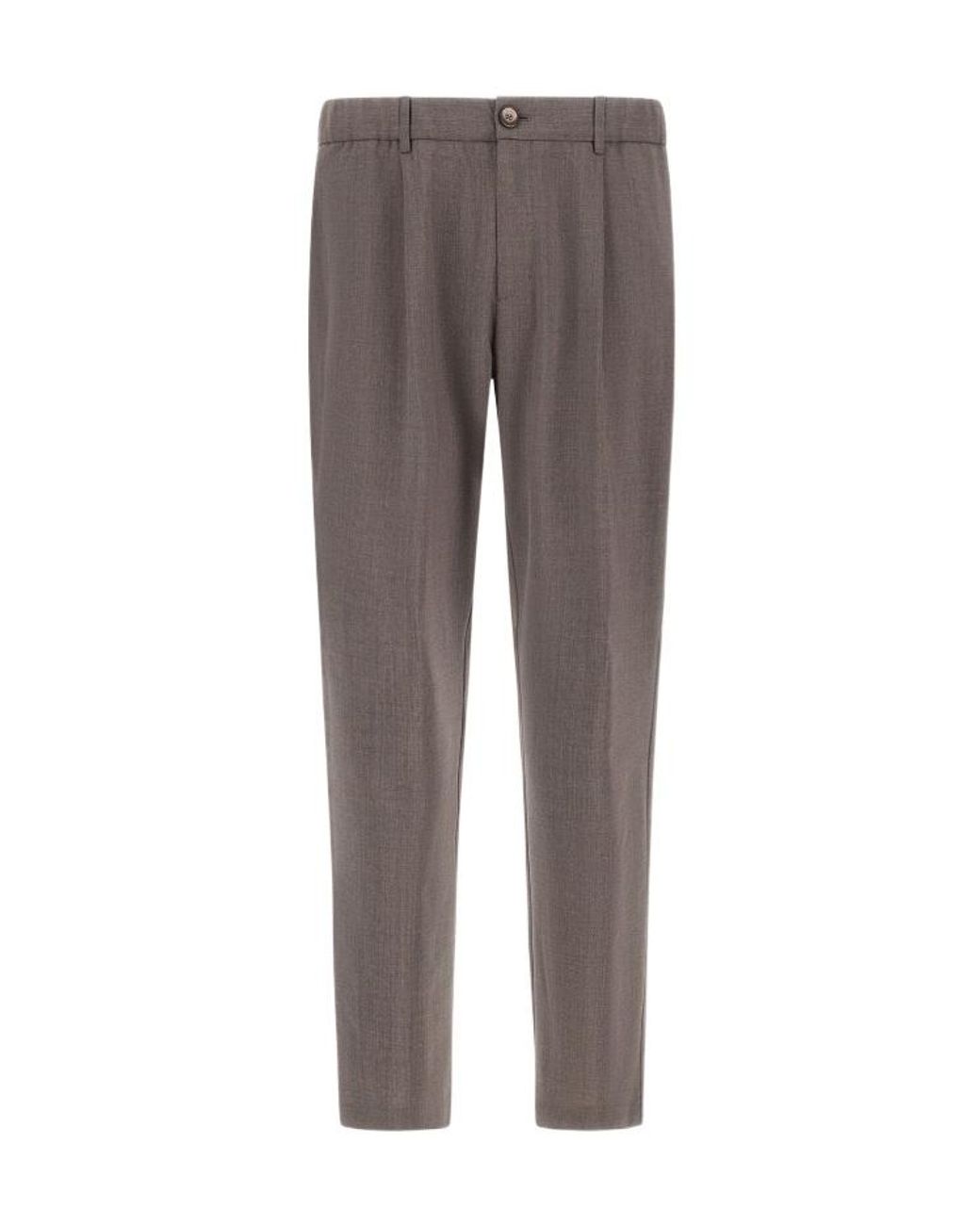 Herno Gray Tailored Regular-Fit Pants for men