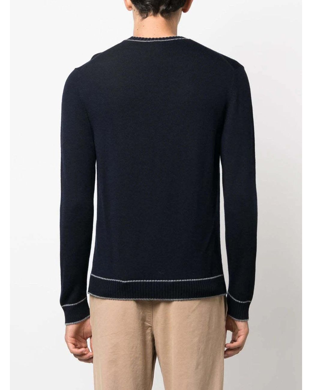 Eleventy Blue Long-Sleeved Sweater for men