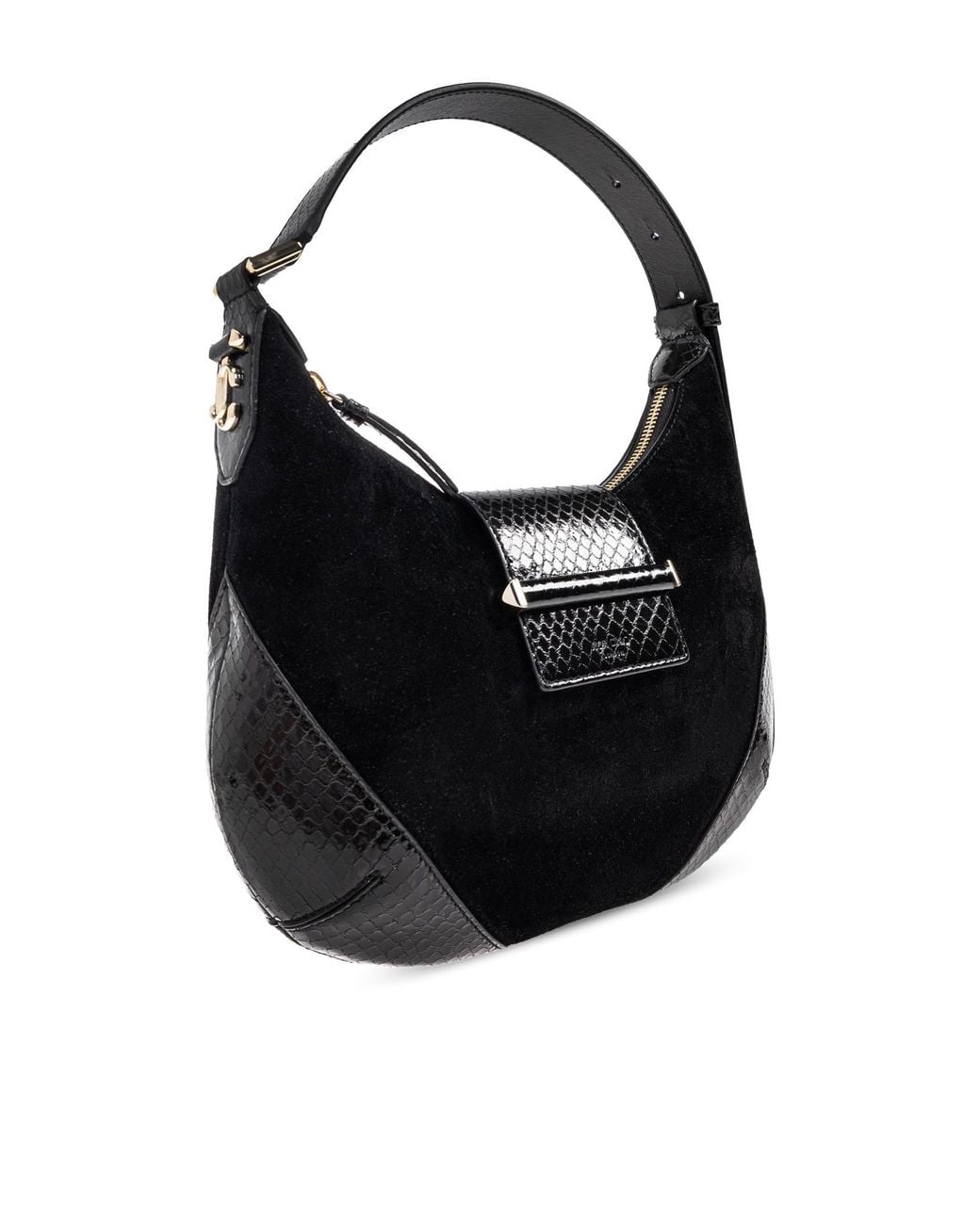 Jimmy Choo Black Logo Embossed Small Shoulder Bag