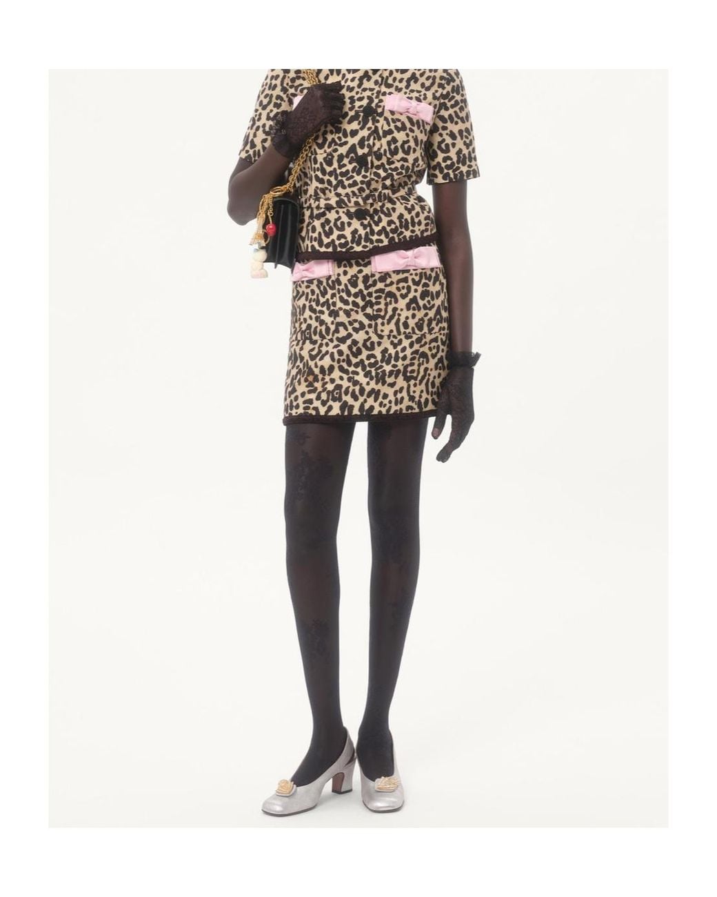 Valentino Multicolor Bow Detailed Animal Patterned Skirt