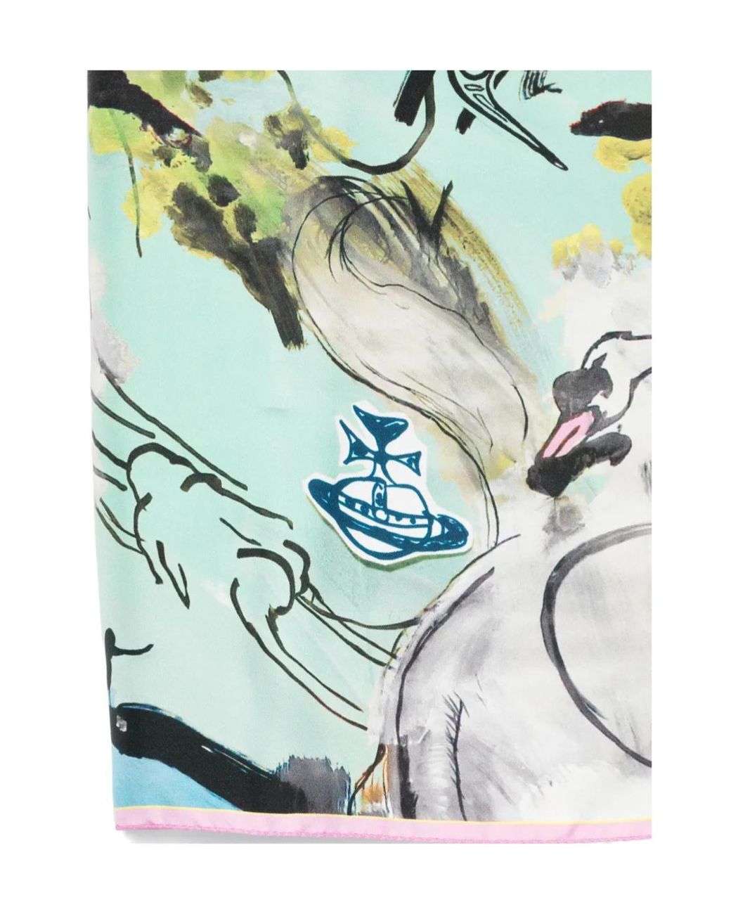 Vivienne Westwood Blue Graphic-Print Square Scarf