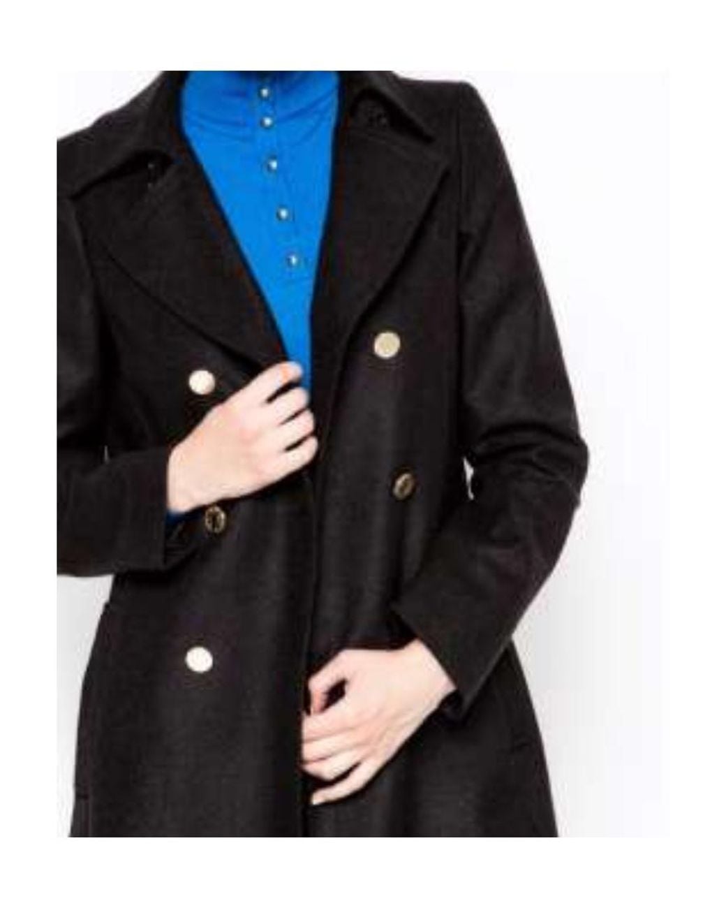 Armani Jeans Black Double-Breasted Trench Coat