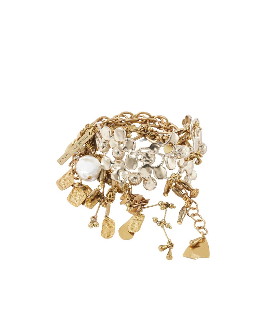 Dries Van Noten Metallic Embellished-Tone Bracelet