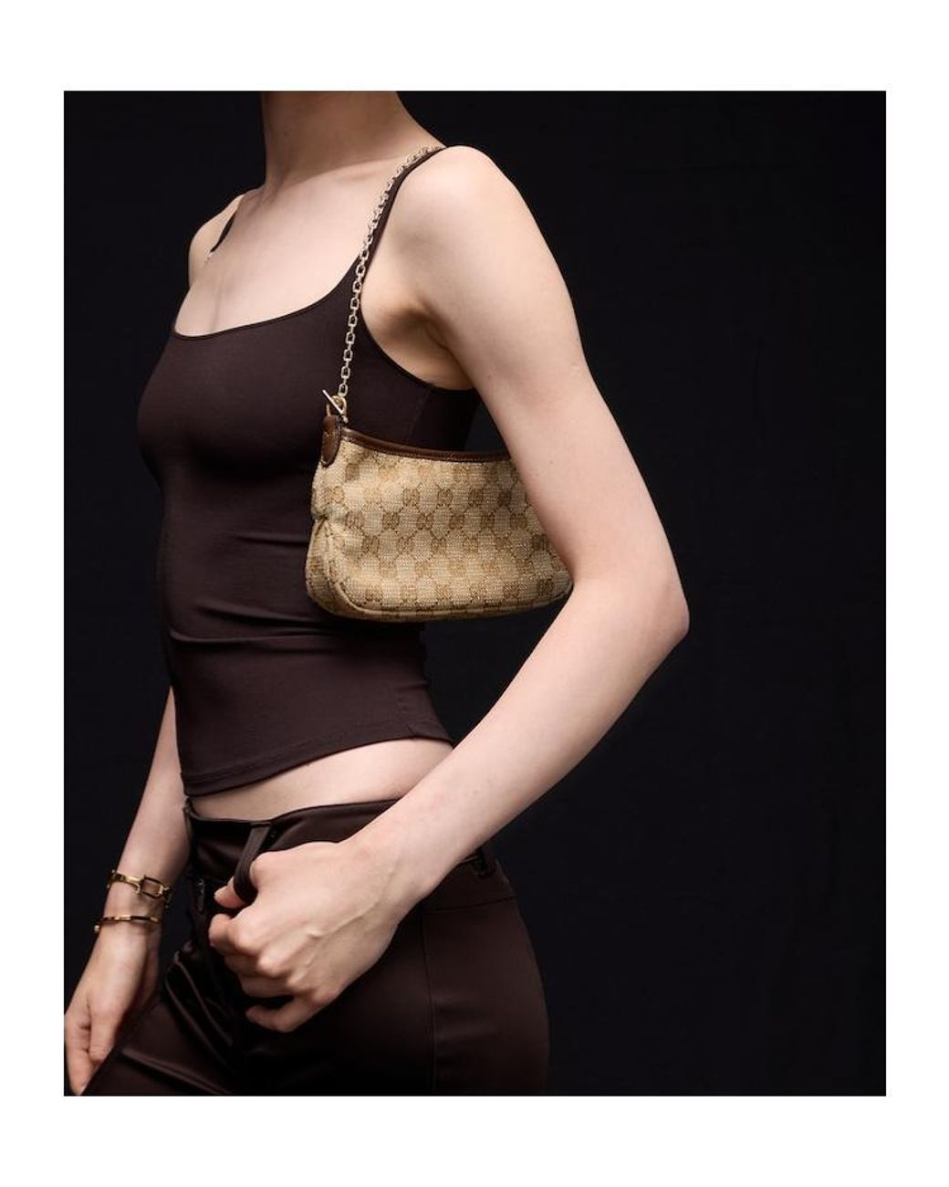 Gucci White Gossip Crystal Small Shoulder Bag