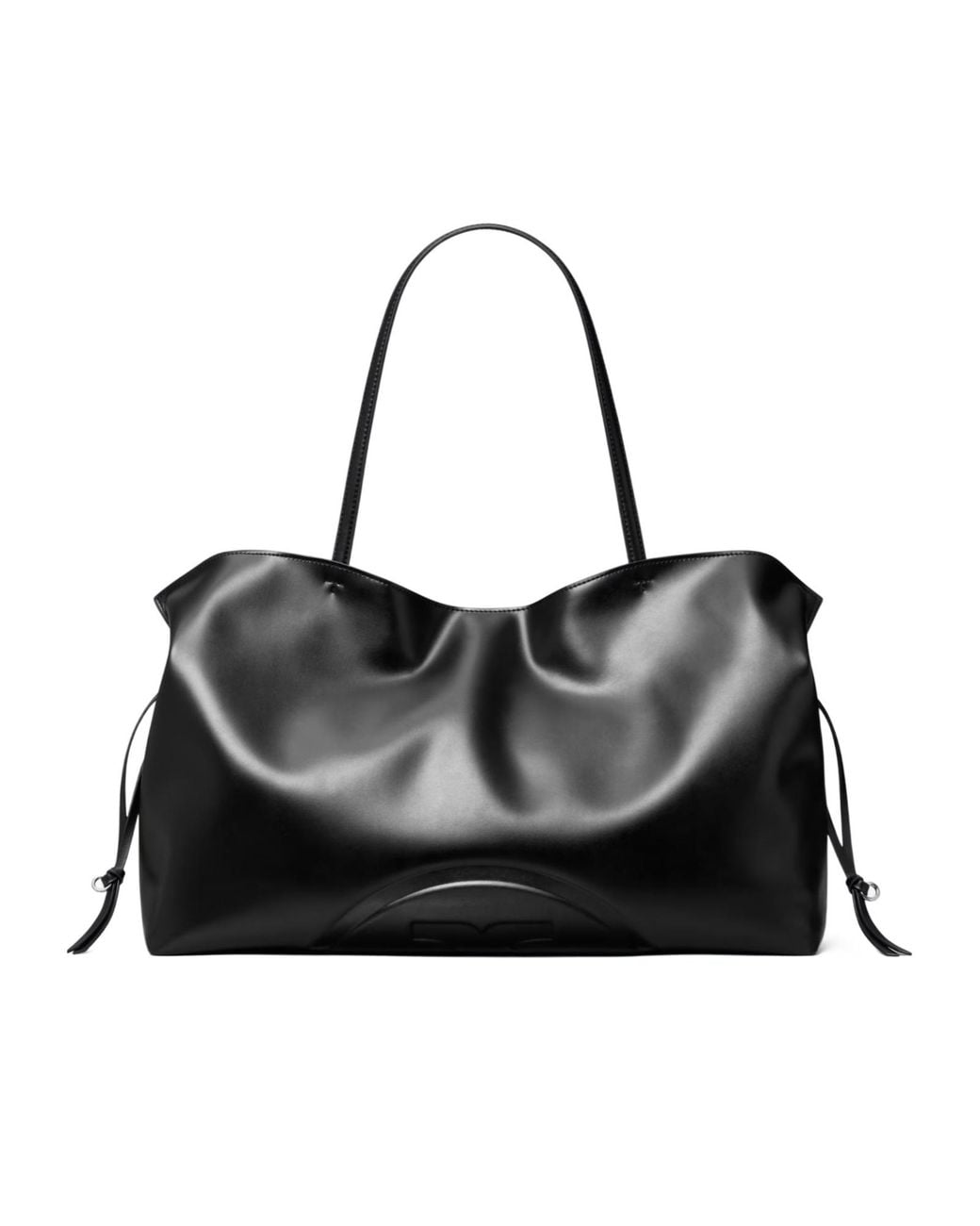 Tory Burch Black Ella Natuura Drawstring Tote Bag
