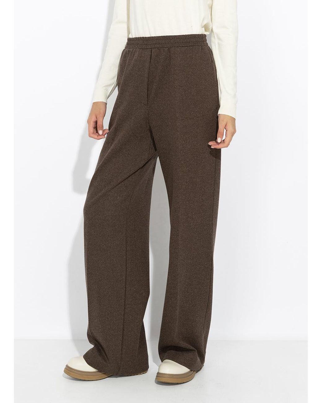 Weekend by Maxmara Brown Editta Straight Leg Jersey Trousers