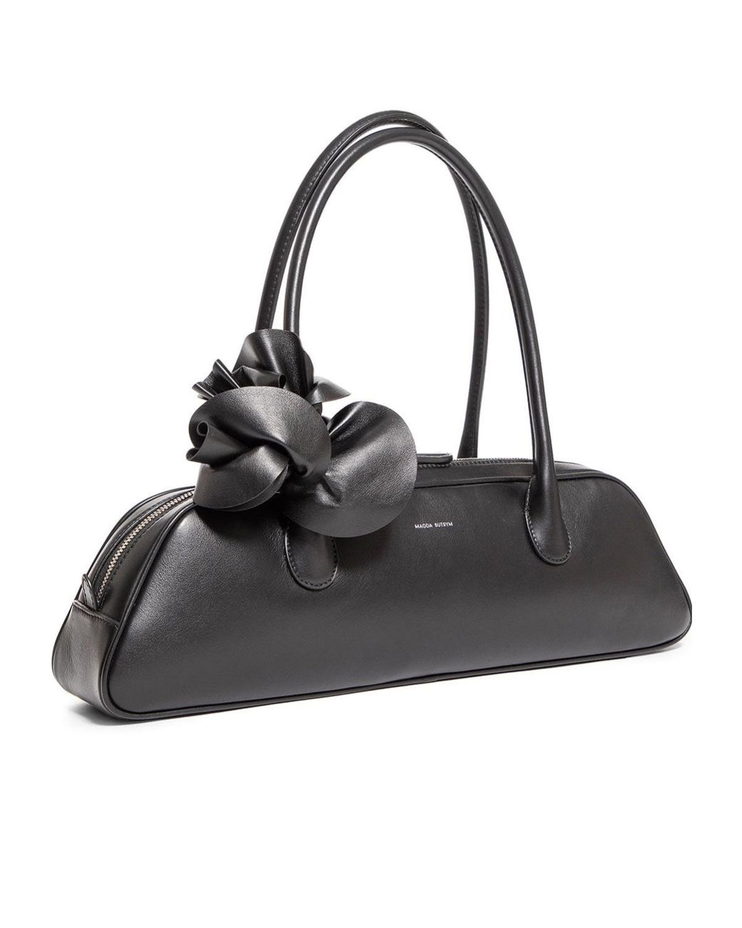 Magda Butrym Black Brigitte Floral Handle Shoulder Bag