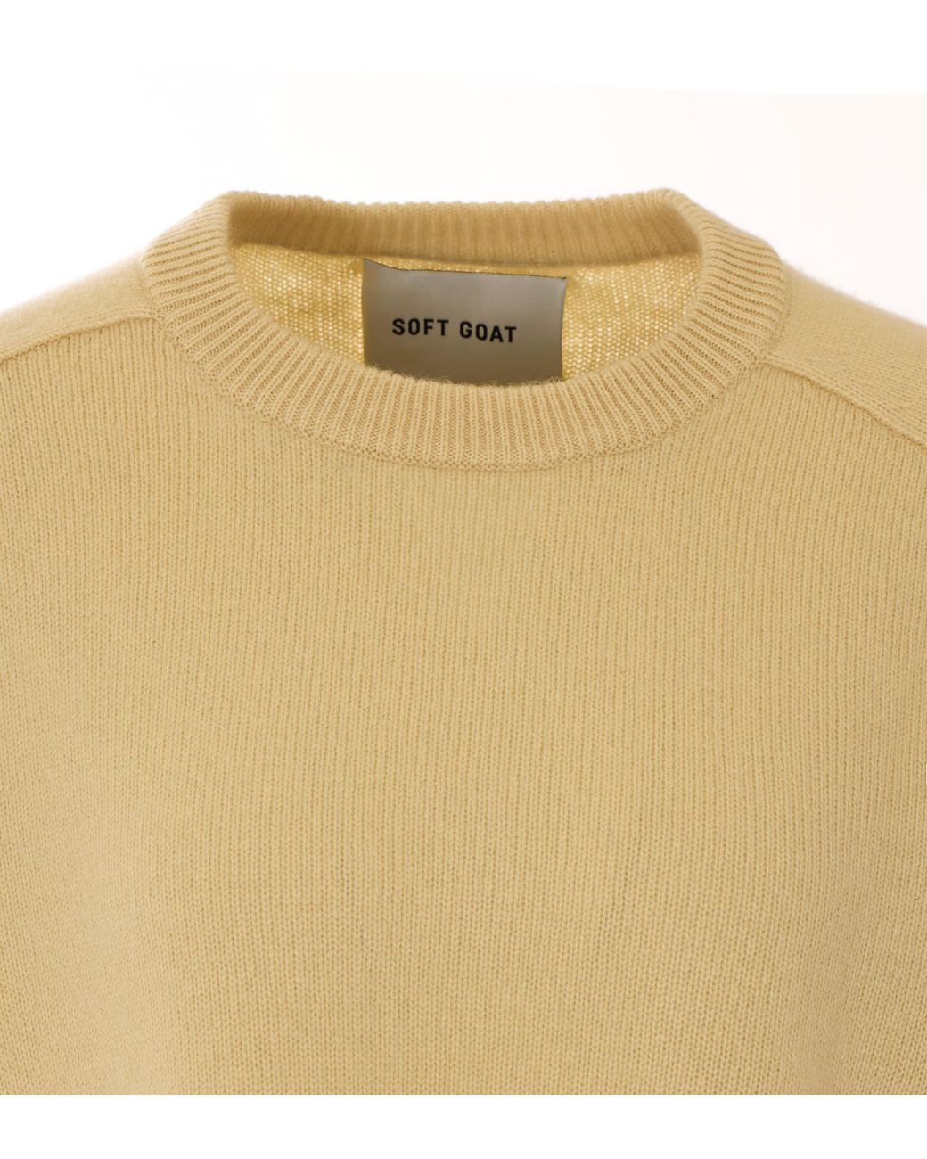Soft Goat Natural Boyfriend Crewneck Knitted Sweater