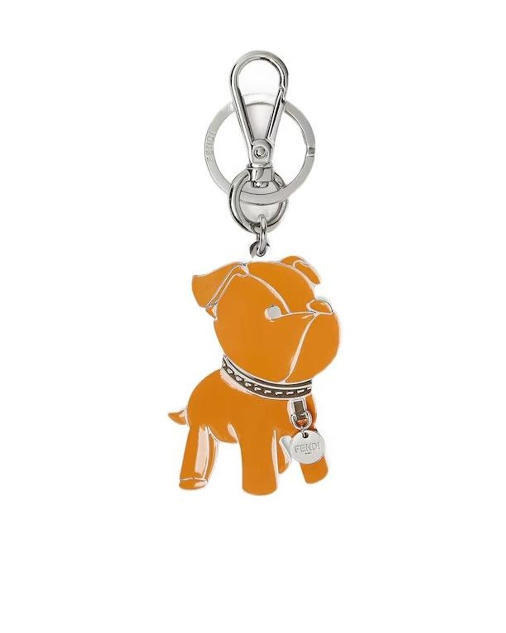 Fendi Metallic Enamel And Palladium-Finish Metal Key Ring for men