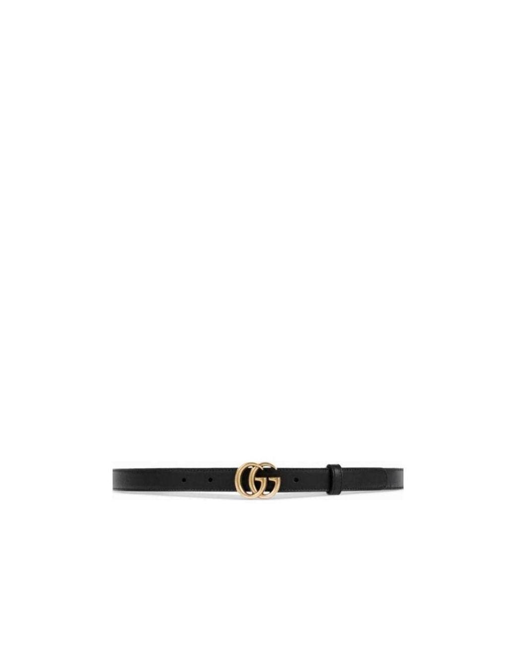 Gucci White Gg Marmont Skinny Belt