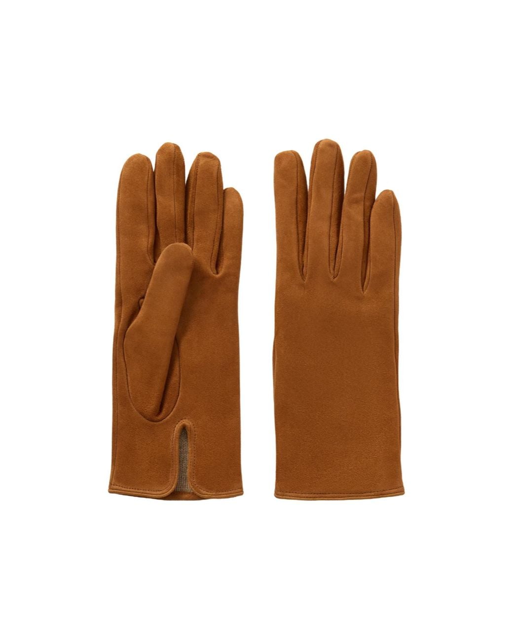 Nour Hammour Brown Suede Gloves