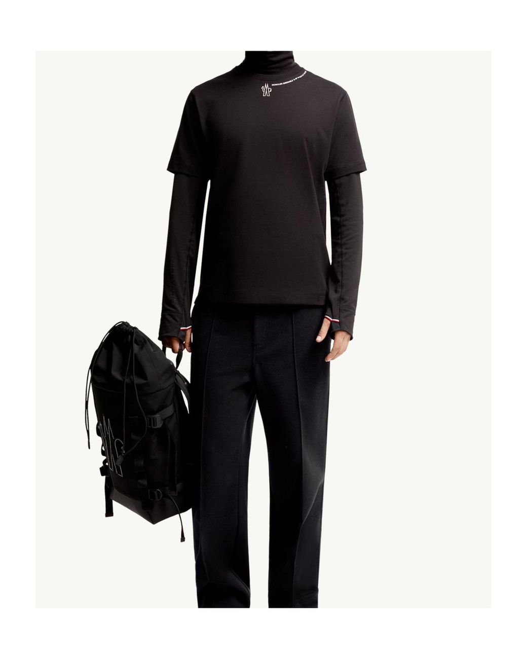 Moncler Black Coordinates Logo Cotton T-Shirt for men