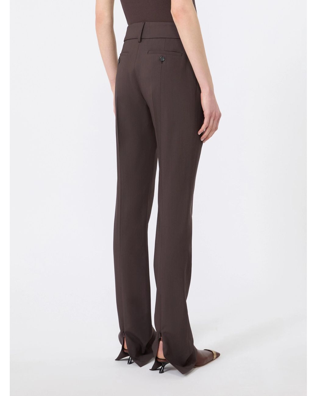 Sportmax Brown Rum Straight-Leg Pants
