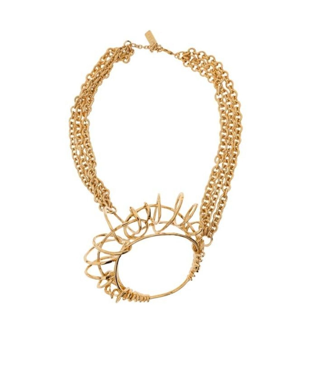 Chloé Metallic Chloé Tulip Sculptural Chain Necklace