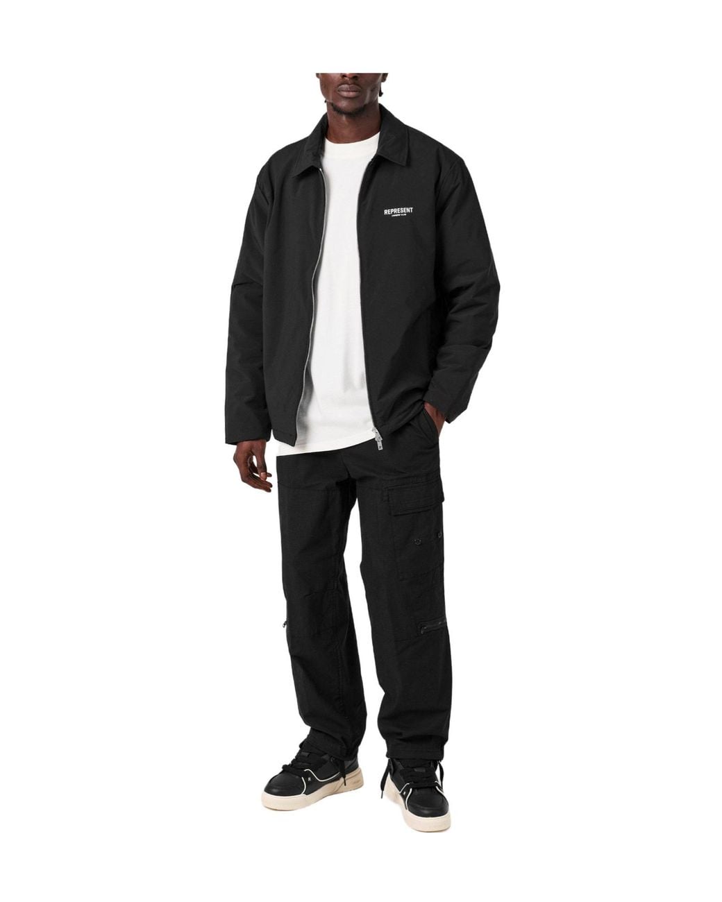 Represent Black Solid Color Casual Jacket for men