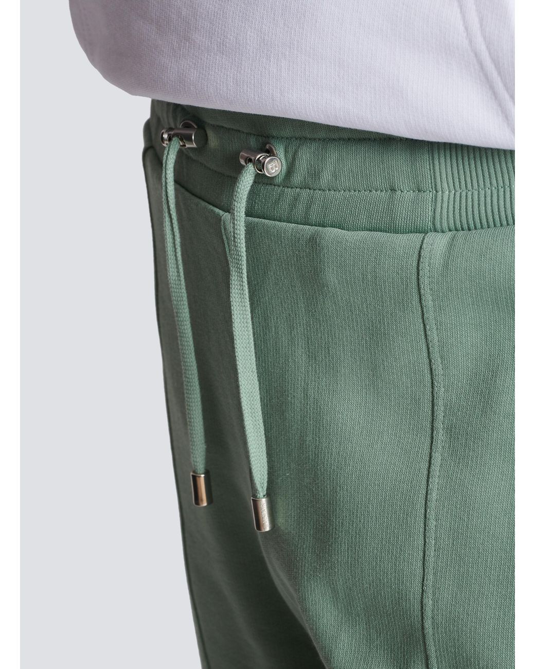 Balmain Green Embossed Logo Jogging Bottoms for men