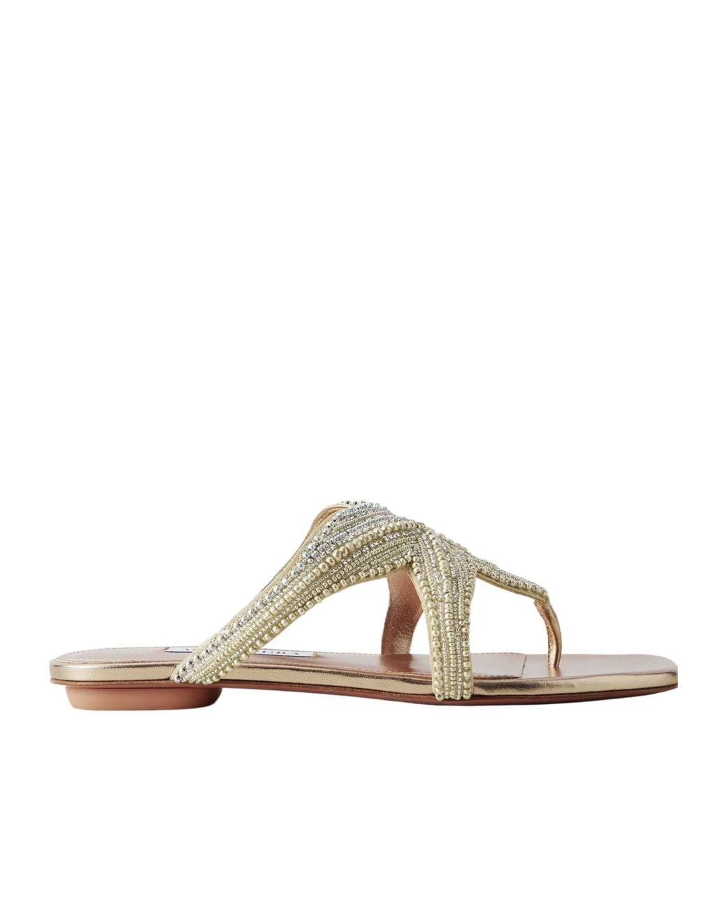 Aquazzura Multicolor Metallic Leather Sandals
