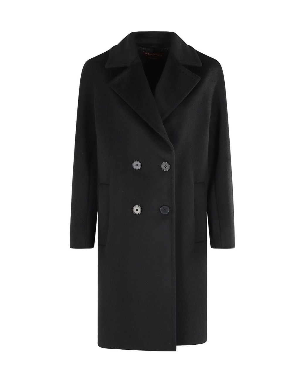 Max Mara Black Studio Agenda Double-Breasted Long Coat