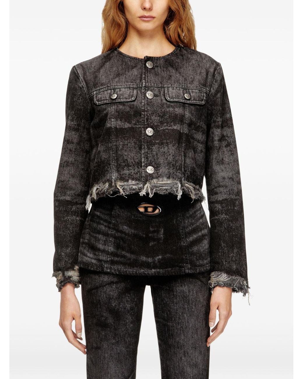 DIESEL Black De-Graffy Distressed Jacket