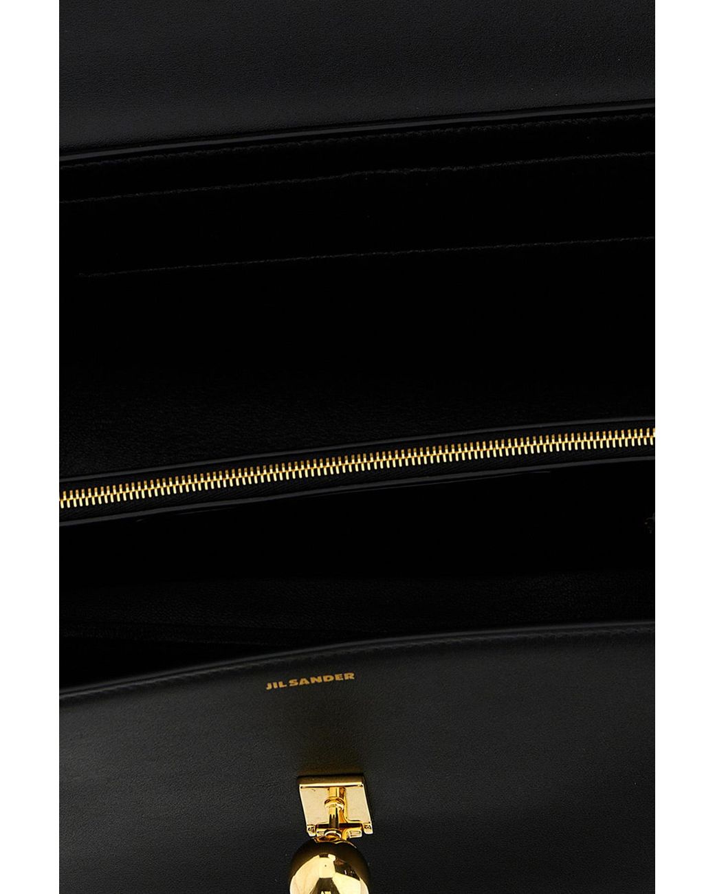 Jil Sander Black Almond Foldover Top Handle Bag
