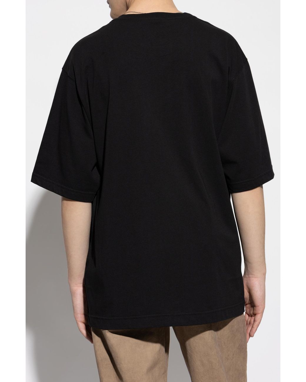Dolce & Gabbana Black Logo Printed Crewneck T-Shirt for men