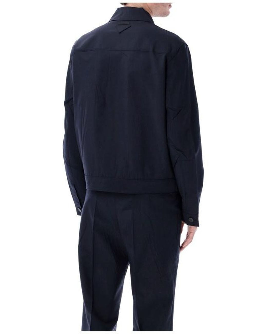 Prada Blue Long-Sleeved Button-Up Jacket for men