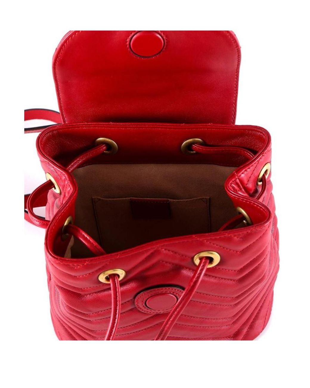 Gucci Red Marmont Quilted Leather Backpack